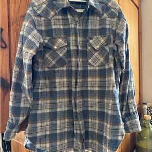 Pendleton Blue and Brown Plaid Casual Shirt